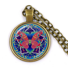 Load image into Gallery viewer, Charm Mandala Art Picture Necklace Henna Yoga Om Symbol Zen Buddhism 25mm Glass Cabochon Pendant Jewellery For Women Girls Gift
