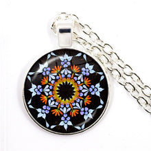 Load image into Gallery viewer, Charm Mandala Art Picture Necklace Henna Yoga Om Symbol Zen Buddhism 25mm Glass Cabochon Pendant Jewellery For Women Girls Gift