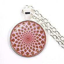 Load image into Gallery viewer, Charm Mandala Art Picture Necklace Henna Yoga Om Symbol Zen Buddhism 25mm Glass Cabochon Pendant Jewellery For Women Girls Gift