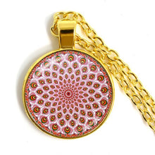 Load image into Gallery viewer, Charm Mandala Art Picture Necklace Henna Yoga Om Symbol Zen Buddhism 25mm Glass Cabochon Pendant Jewellery For Women Girls Gift
