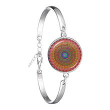 Load image into Gallery viewer, Charm Mandala Art Picture Bracelet Henna Yoga Om Symbol Zen Buddhism Glass Cabochon Chain Bangle Jewellery For Women Men Gift