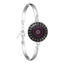 Load image into Gallery viewer, Charm Mandala Art Picture Bracelet Henna Yoga Om Symbol Zen Buddhism Glass Cabochon Chain Bangle Jewellery For Women Men Gift