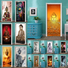 Load image into Gallery viewer, DIY Home Decor Decals Self Adhesive Buddha Statue Religion Print Art Picture 3D Door Sticker Waterproof Mural Bedroom Renovation