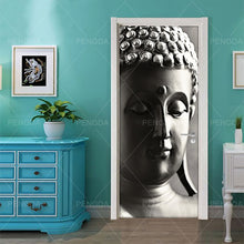 Load image into Gallery viewer, DIY Home Decor Decals Self Adhesive Buddha Statue Religion Print Art Picture 3D Door Sticker Waterproof Mural Bedroom Renovation