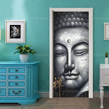 Load image into Gallery viewer, DIY Home Decor Decals Self Adhesive Buddha Statue Religion Print Art Picture 3D Door Sticker Waterproof Mural Bedroom Renovation