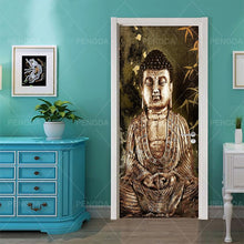 Load image into Gallery viewer, DIY Home Decor Decals Self Adhesive Buddha Statue Religion Print Art Picture 3D Door Sticker Waterproof Mural Bedroom Renovation