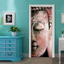 Load image into Gallery viewer, DIY Home Decor Decals Self Adhesive Buddha Statue Religion Print Art Picture 3D Door Sticker Waterproof Mural Bedroom Renovation