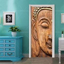 Load image into Gallery viewer, DIY Home Decor Decals Self Adhesive Buddha Statue Religion Print Art Picture 3D Door Sticker Waterproof Mural Bedroom Renovation