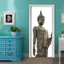 Load image into Gallery viewer, DIY Home Decor Decals Self Adhesive Buddha Statue Religion Print Art Picture 3D Door Sticker Waterproof Mural Bedroom Renovation
