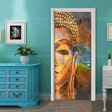 Load image into Gallery viewer, DIY Home Decor Decals Self Adhesive Buddha Statue Religion Print Art Picture 3D Door Sticker Waterproof Mural Bedroom Renovation