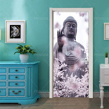 Load image into Gallery viewer, DIY Home Decor Decals Self Adhesive Buddha Statue Religion Print Art Picture 3D Door Sticker Waterproof Mural Bedroom Renovation
