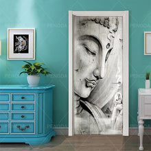 Load image into Gallery viewer, DIY Home Decor Decals Self Adhesive Buddha Statue Religion Print Art Picture 3D Door Sticker Waterproof Mural Bedroom Renovation