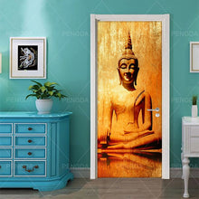Load image into Gallery viewer, DIY Home Decor Decals Self Adhesive Buddha Statue Religion Print Art Picture 3D Door Sticker Waterproof Mural Bedroom Renovation