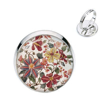 Load image into Gallery viewer, Charm Mandala Art Picture Rings Henna Yoga Om Symbol Zen Buddhism Glass Cabochon Dome Adjustable Rings For Women Girls Gift