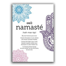 Load image into Gallery viewer, Namaste Definition Print Namaste Poster Zen Yoga Canvas Painting Yoga Wall Art Meditation Printa for Home Decoration