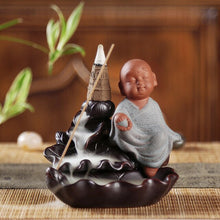 Load image into Gallery viewer, Incensory Buddha Statue Incense Cones Ceramic Censer Holder Burner Backflow Incense Burner Smoke Home Decor A $
