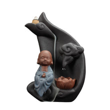 Load image into Gallery viewer, Incensory Buddha Statue Incense Cones Ceramic Censer Holder Burner Backflow Incense Burner Smoke Home Decor A $