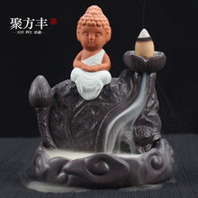 Load image into Gallery viewer, Incensory Buddha Statue Incense Cones Ceramic Censer Holder Burner Backflow Incense Burner Smoke Home Decor A $