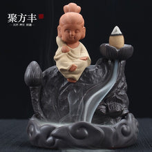 Load image into Gallery viewer, Incensory Buddha Statue Incense Cones Ceramic Censer Holder Burner Backflow Incense Burner Smoke Home Decor A $