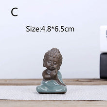 Load image into Gallery viewer, Bonsai Fairy Garden Ornament Ceramic Figure Ge Yao Zen Meaning Little Monk Micro Landscape Home Decoration Accessories Tea Pet