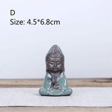 Load image into Gallery viewer, Bonsai Fairy Garden Ornament Ceramic Figure Ge Yao Zen Meaning Little Monk Micro Landscape Home Decoration Accessories Tea Pet