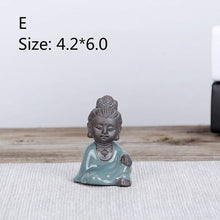 Load image into Gallery viewer, Bonsai Fairy Garden Ornament Ceramic Figure Ge Yao Zen Meaning Little Monk Micro Landscape Home Decoration Accessories Tea Pet