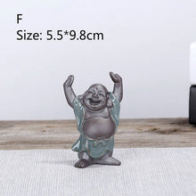 Load image into Gallery viewer, Bonsai Fairy Garden Ornament Ceramic Figure Ge Yao Zen Meaning Little Monk Micro Landscape Home Decoration Accessories Tea Pet