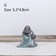 Load image into Gallery viewer, Bonsai Fairy Garden Ornament Ceramic Figure Ge Yao Zen Meaning Little Monk Micro Landscape Home Decoration Accessories Tea Pet