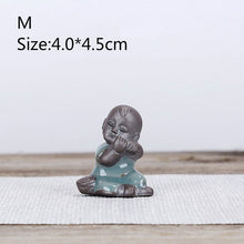 Load image into Gallery viewer, Bonsai Fairy Garden Ornament Ceramic Figure Ge Yao Zen Meaning Little Monk Micro Landscape Home Decoration Accessories Tea Pet