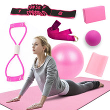 Load image into Gallery viewer, 2020 HOT Fitness Gym Accessories For Men Women Yoga Resistance Bands Pilates Ball Home Block Brick Trainning Exercise 7Pcs Sets