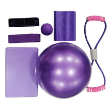 Load image into Gallery viewer, 2020 HOT Fitness Gym Accessories For Men Women Yoga Resistance Bands Pilates Ball Home Block Brick Trainning Exercise 7Pcs Sets