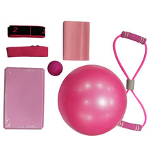 Load image into Gallery viewer, 2020 HOT Fitness Gym Accessories For Men Women Yoga Resistance Bands Pilates Ball Home Block Brick Trainning Exercise 7Pcs Sets