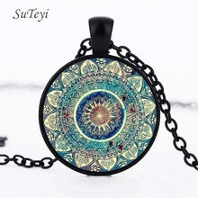 Load image into Gallery viewer, SUTEYI Charm Mandala Art Picture Earrings Henna Crystal Earring Yoga Om Symbol Zen Buddhism Glass Earrings For Women Jewellery