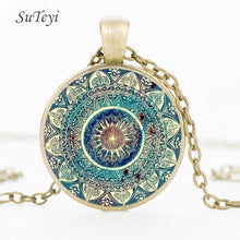 Load image into Gallery viewer, SUTEYI Charm Mandala Art Picture Earrings Henna Crystal Earring Yoga Om Symbol Zen Buddhism Glass Earrings For Women Jewellery