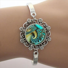 Load image into Gallery viewer, TAFREE Blue Mandala Art Picture Bracelet Hot Fashion Silver Plated Bracelet & Bangle For Men Women Yoga Zen Jewelry Gifts HT011