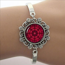 Load image into Gallery viewer, TAFREE Blue Mandala Art Picture Bracelet Hot Fashion Silver Plated Bracelet & Bangle For Men Women Yoga Zen Jewelry Gifts HT011