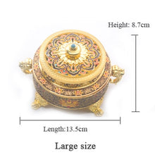 Load image into Gallery viewer, ERMAKOVA Incense Holders Incense Burner Tibetan Style Painted Enamel Zinc Alloy Coil Incense Holder Home Office Decoration Gift