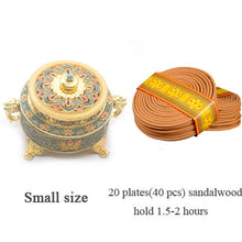 Load image into Gallery viewer, ERMAKOVA Incense Holders Incense Burner Tibetan Style Painted Enamel Zinc Alloy Coil Incense Holder Home Office Decoration Gift