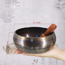 Load image into Gallery viewer, Tibetan Bowl Sing Bowl Nepalese Buddhist Tibetan Chanting Yoga Meditation Bowl Buddhist Sound Therapy Bowl Copper Religion Carft