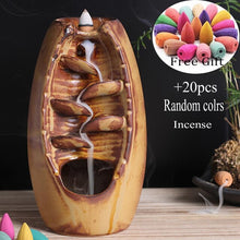 Load image into Gallery viewer, Zen Incense Burner Ceramic Backflow Incense Burner Creative Home Decor Dragon Incense Holder Censer + 50pcs Incens