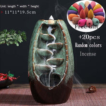 Load image into Gallery viewer, Zen Incense Burner Ceramic Backflow Incense Burner Creative Home Decor Dragon Incense Holder Censer + 50pcs Incens