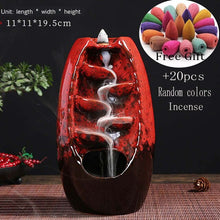 Load image into Gallery viewer, Zen Incense Burner Ceramic Backflow Incense Burner Creative Home Decor Dragon Incense Holder Censer + 50pcs Incens