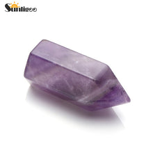 Load image into Gallery viewer, Sunligoo 7 Chakra Natural Healing Crystal Points 6 Faceted Wand Polished Tumbled GemStones for Reiki Energy Meditation Decor Set