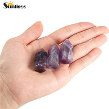 Load image into Gallery viewer, Sunligoo 7 Chakra Natural Healing Crystal Points 6 Faceted Wand Polished Tumbled GemStones for Reiki Energy Meditation Decor Set