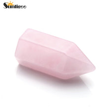 Load image into Gallery viewer, Sunligoo 7 Chakra Natural Healing Crystal Points 6 Faceted Wand Polished Tumbled GemStones for Reiki Energy Meditation Decor Set