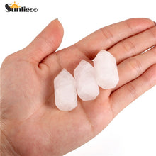 Load image into Gallery viewer, Sunligoo 7 Chakra Natural Healing Crystal Points 6 Faceted Wand Polished Tumbled GemStones for Reiki Energy Meditation Decor Set