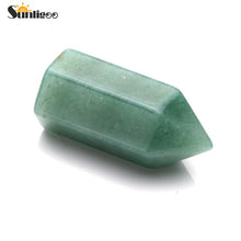 Load image into Gallery viewer, Sunligoo 7 Chakra Natural Healing Crystal Points 6 Faceted Wand Polished Tumbled GemStones for Reiki Energy Meditation Decor Set