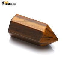 Load image into Gallery viewer, Sunligoo 7 Chakra Natural Healing Crystal Points 6 Faceted Wand Polished Tumbled GemStones for Reiki Energy Meditation Decor Set