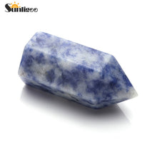 Load image into Gallery viewer, Sunligoo 7 Chakra Natural Healing Crystal Points 6 Faceted Wand Polished Tumbled GemStones for Reiki Energy Meditation Decor Set