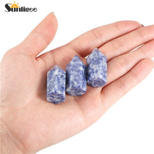 Load image into Gallery viewer, Sunligoo 7 Chakra Natural Healing Crystal Points 6 Faceted Wand Polished Tumbled GemStones for Reiki Energy Meditation Decor Set